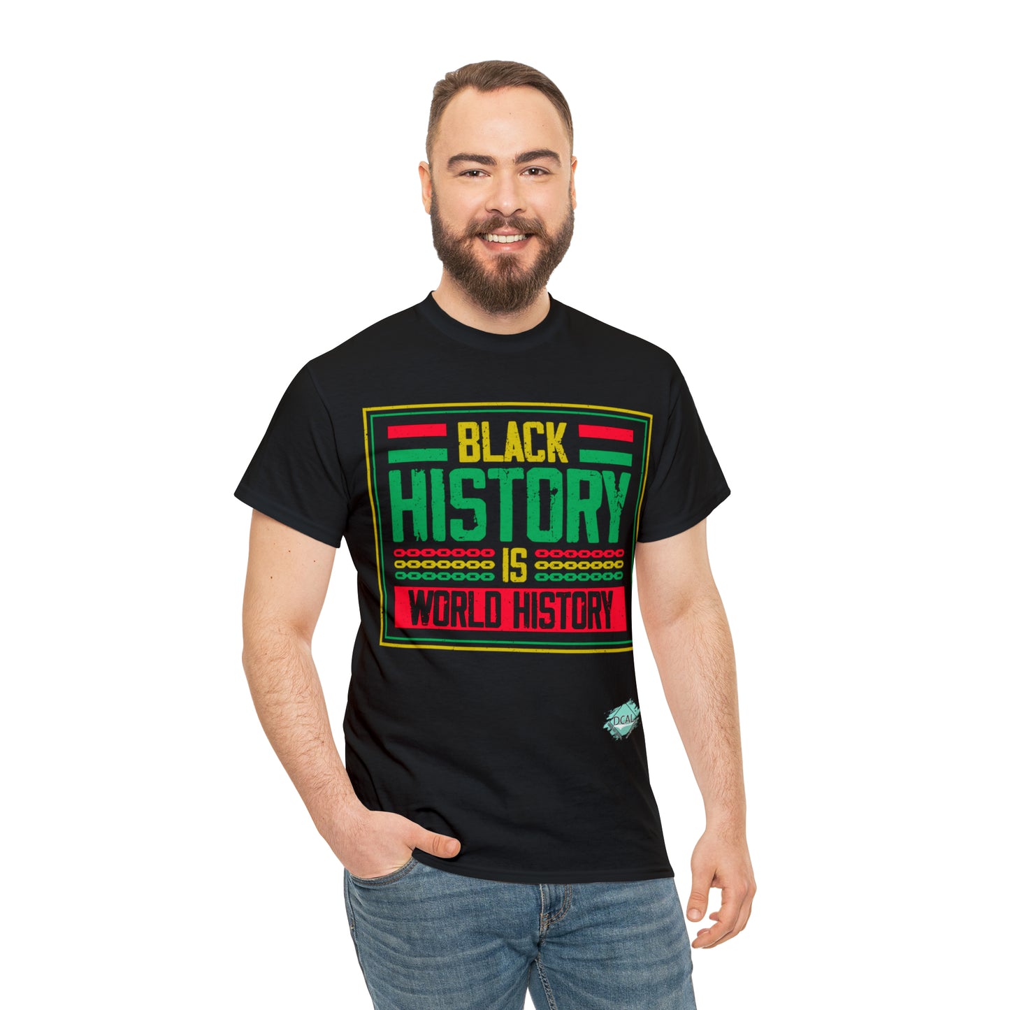 DCAL Juneteenth "World History" Unisex Heavy Cotton Tee