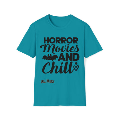 DCAL Graphic Tee Halloween "Horror Movies and Chill" Unisex Softstyle T-Shirt