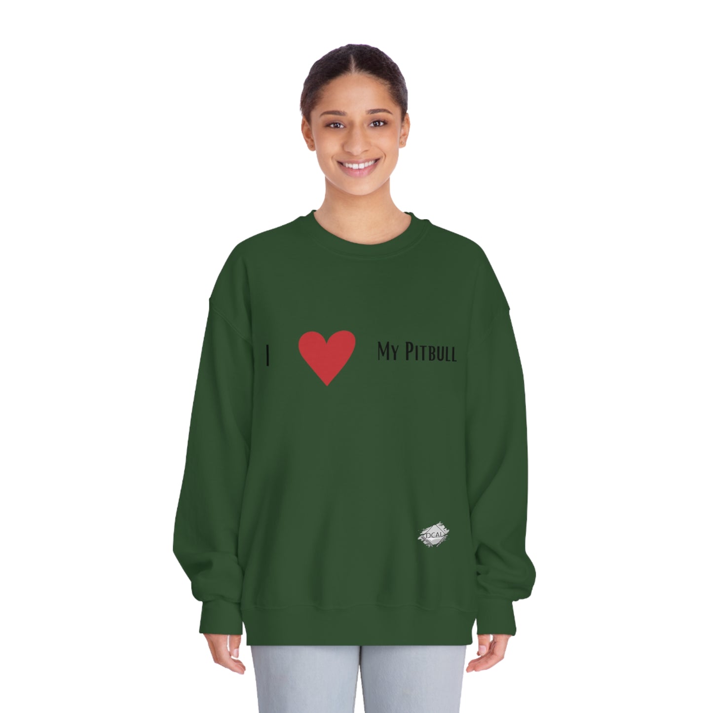 DCAL Graphic Tees "I Heart My PitBull" Unisex DryBlend® Crewneck Sweatshirt