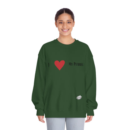 DCAL Graphic Tees "I Heart My PitBull" Unisex DryBlend® Crewneck Sweatshirt