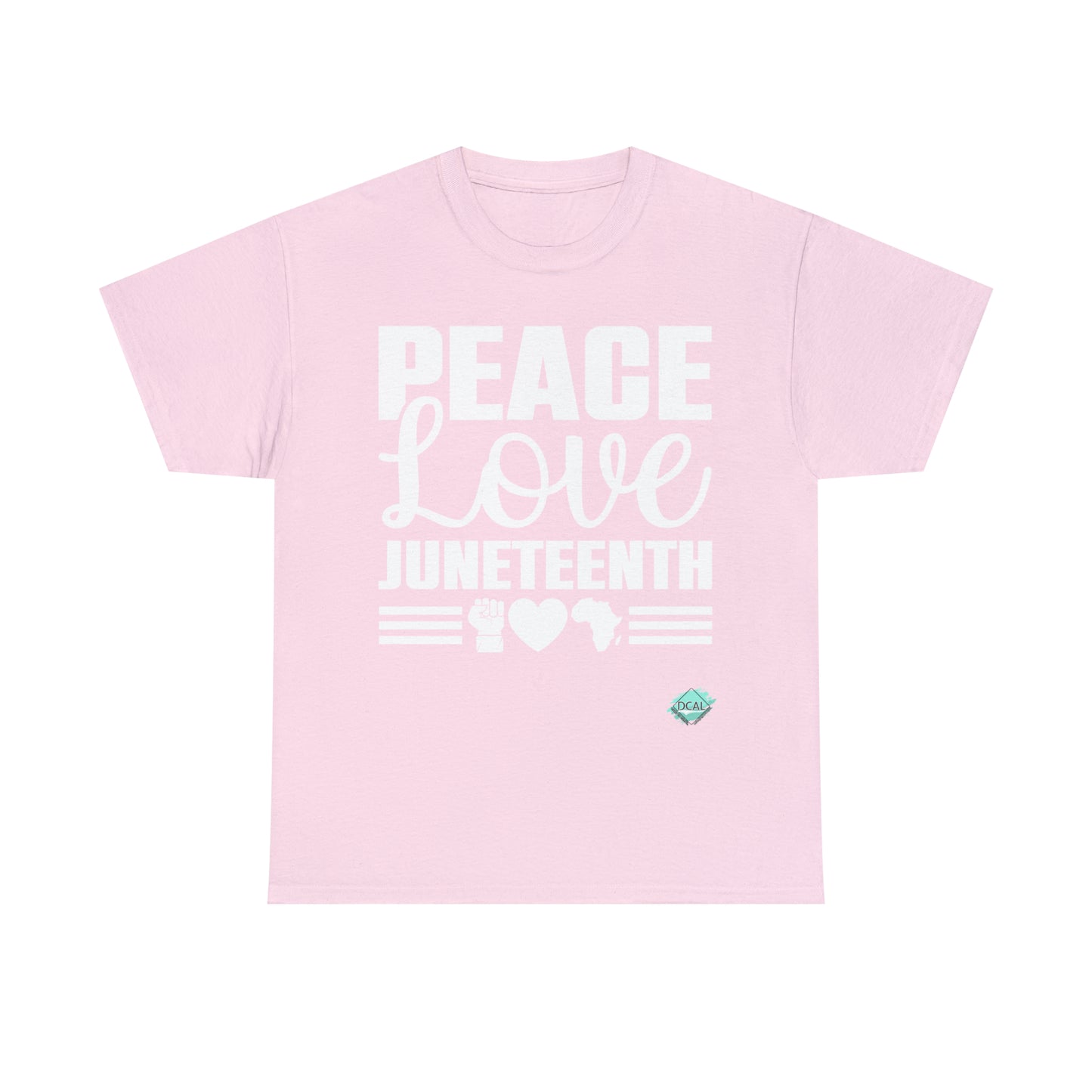 DCAL Juneteenth "Peace, Love (light)"Unisex Heavy Cotton Tee