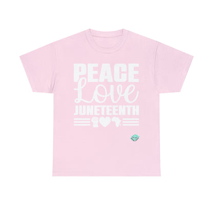 DCAL Juneteenth "Peace, Love (light)"Unisex Heavy Cotton Tee