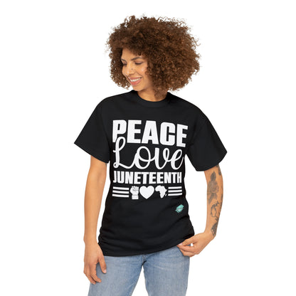 DCAL Juneteenth "Peace, Love (light)"Unisex Heavy Cotton Tee