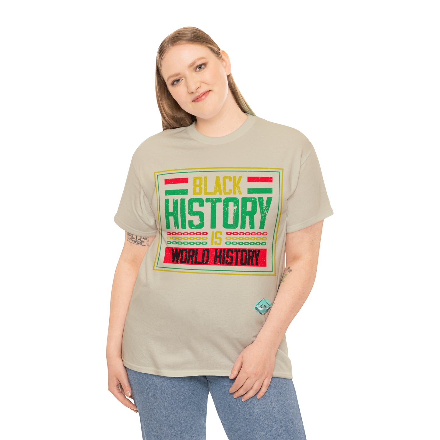 DCAL Juneteenth "World History" Unisex Heavy Cotton Tee