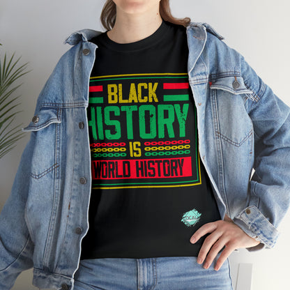 DCAL Juneteenth "World History" Unisex Heavy Cotton Tee