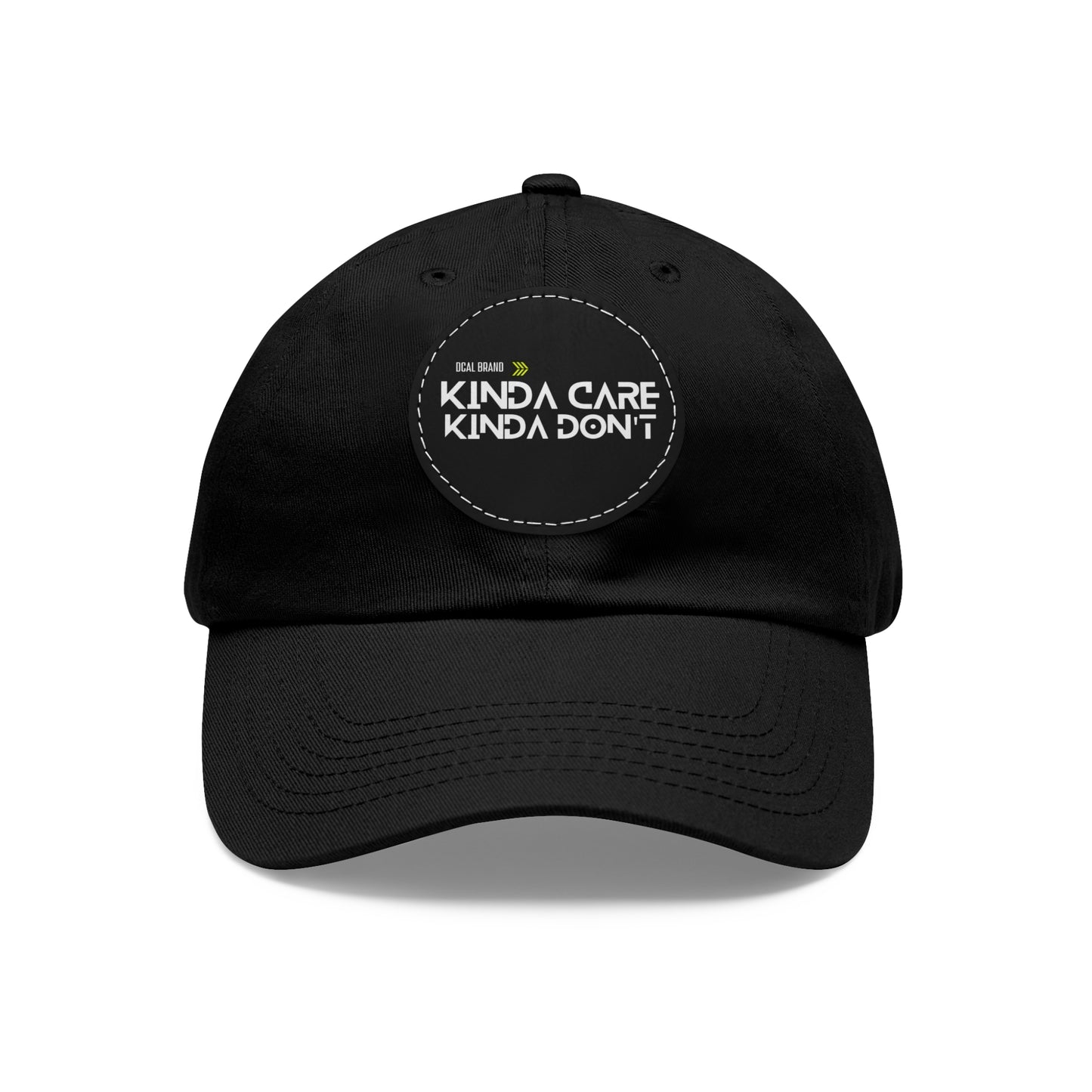 DCAL Brown Collection Accessories "Kinda Care, Kinda Don't" Hat with Leather Patch (Round)