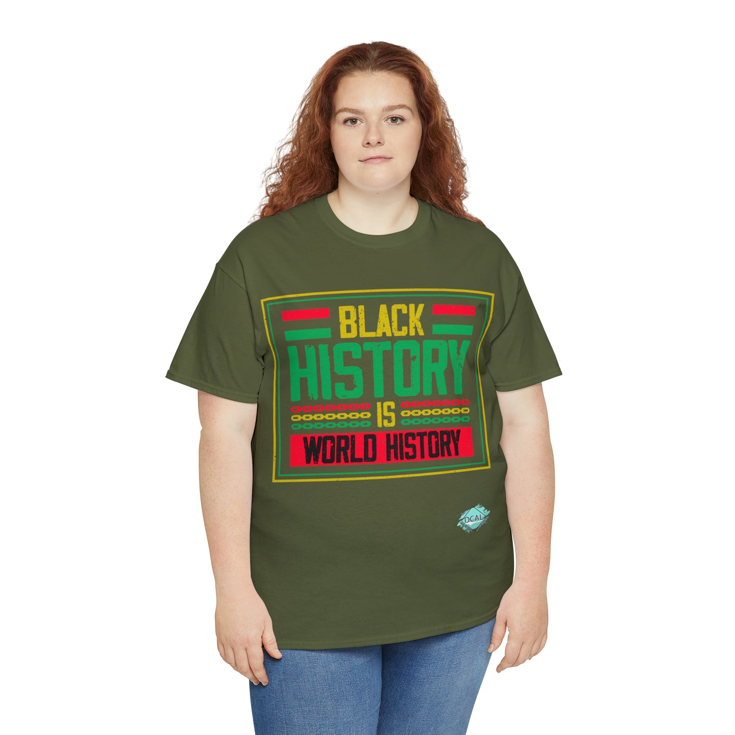 DCAL Juneteenth "World History" Unisex Heavy Cotton Tee