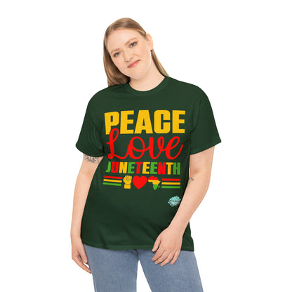 DCAL Juneteenth "Peace, Love & Juneteenth" Unisex Heavy Cotton Tee