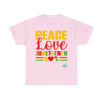 DCAL Juneteenth "Peace, Love & Juneteenth" Unisex Heavy Cotton Tee