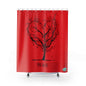 DCAL Bathroom Accessories "Red Heart Tree" Shower Curtains