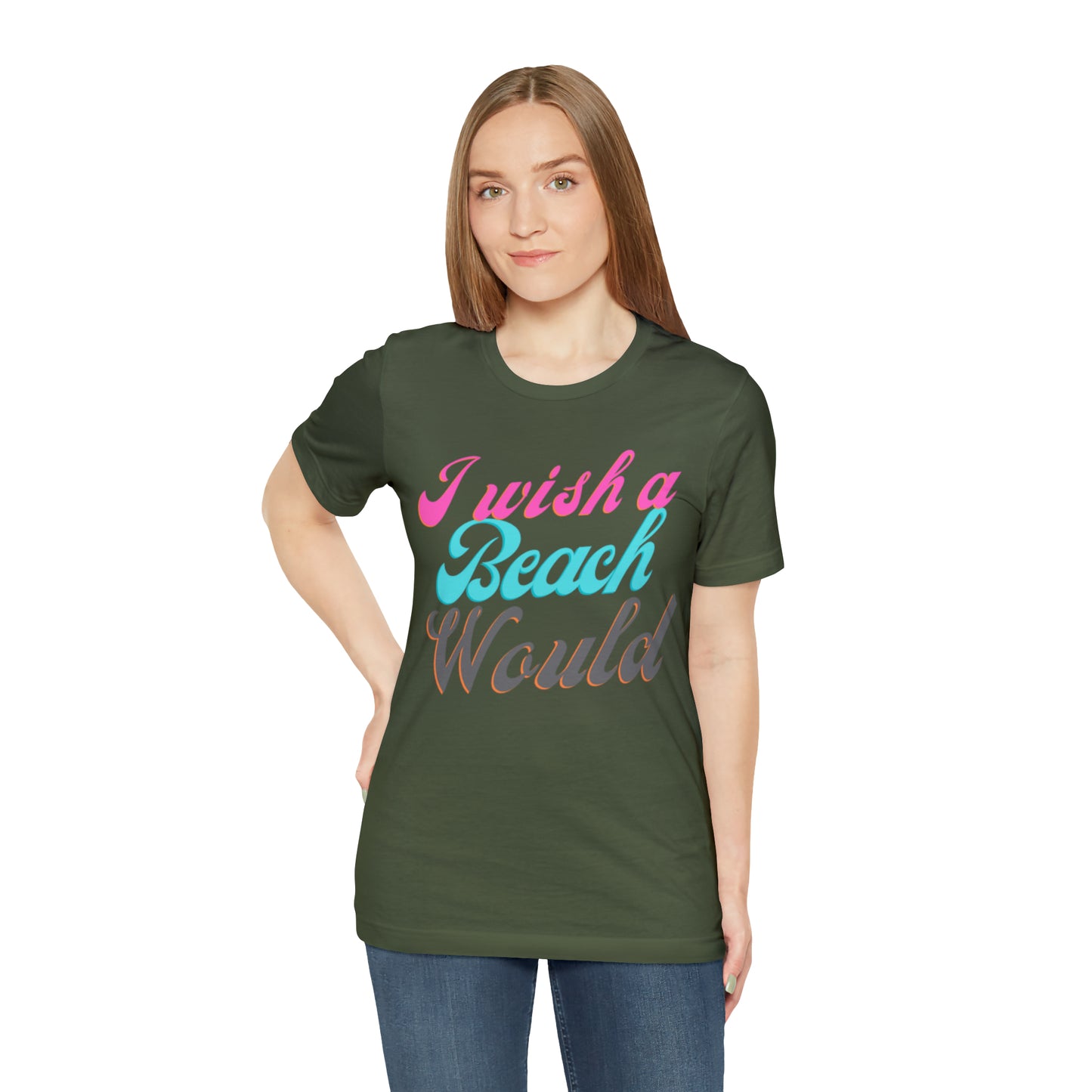 DCAL Beach Collection "I Wish a Beach Would" Unisex Jersey Short Sleeve Tee