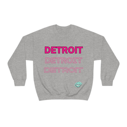 DCAL Downtown Diaries "Pink Detroit" Unisex Heavy Blend™ Crewneck Sweatshirt