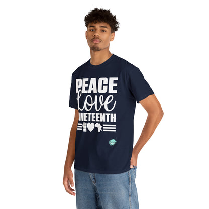 DCAL Juneteenth "Peace, Love (light)"Unisex Heavy Cotton Tee