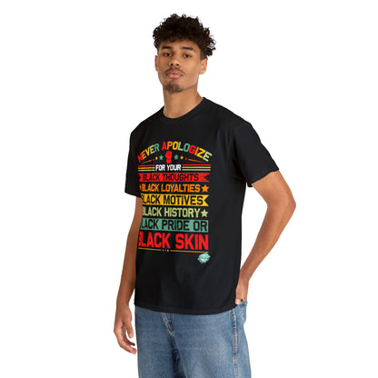 DCAL Juneteenth "Never Apologize" Unisex Heavy Cotton Tee