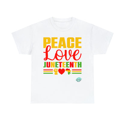 DCAL Juneteenth "Peace, Love & Juneteenth" Unisex Heavy Cotton Tee