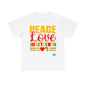 DCAL Juneteenth "Peace, Love & Juneteenth" Unisex Heavy Cotton Tee