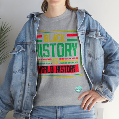 DCAL Juneteenth "World History" Unisex Heavy Cotton Tee