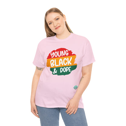 DCAL Juneteenth "Young Black and Dope" Unisex Heavy Cotton Tee