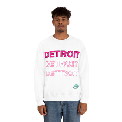 DCAL Downtown Diaries "Pink Detroit" Unisex Heavy Blend™ Crewneck Sweatshirt