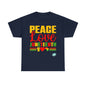 DCAL Juneteenth "Peace, Love & Juneteenth" Unisex Heavy Cotton Tee