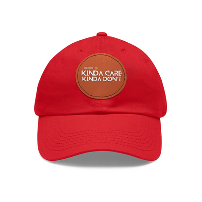 DCAL Brown Collection Accessories "Kinda Care, Kinda Don't" Hat with Leather Patch (Round)