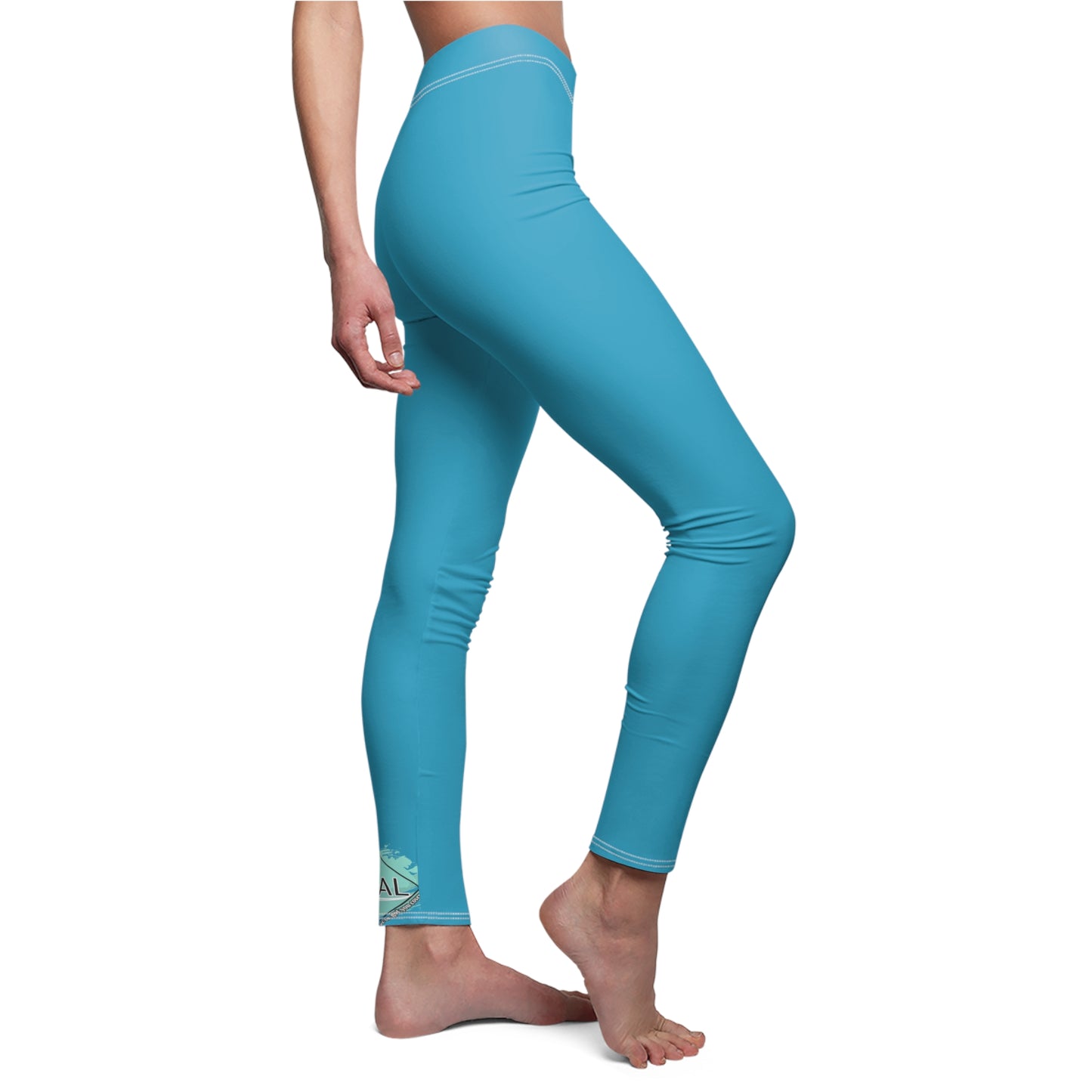 DCAL Athletic Elegance "Turquoise" Women's Cut & Sew Casual Leggings