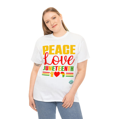 DCAL Juneteenth "Peace, Love & Juneteenth" Unisex Heavy Cotton Tee