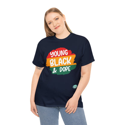 DCAL Juneteenth "Young Black and Dope" Unisex Heavy Cotton Tee