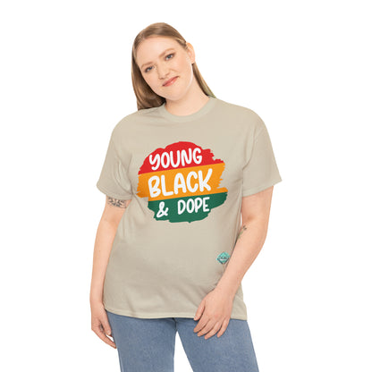 DCAL Juneteenth "Young Black and Dope" Unisex Heavy Cotton Tee