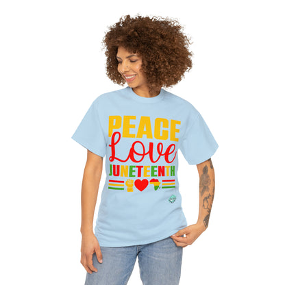 DCAL Juneteenth "Peace, Love & Juneteenth" Unisex Heavy Cotton Tee