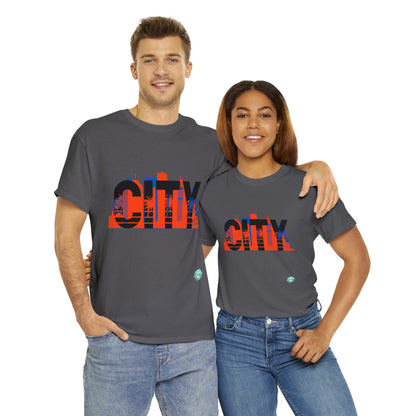 DCAL Downtown Diaries "City" Orange&Blue "Unisex Heavy Cotton Tee