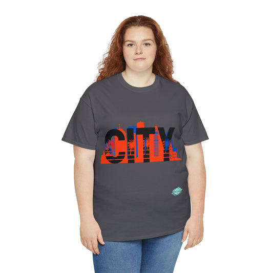 DCAL Downtown Diaries "City" Orange&Blue "Unisex Heavy Cotton Tee