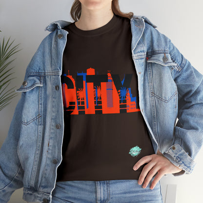 DCAL Downtown Diaries "City" Orange&Blue "Unisex Heavy Cotton Tee