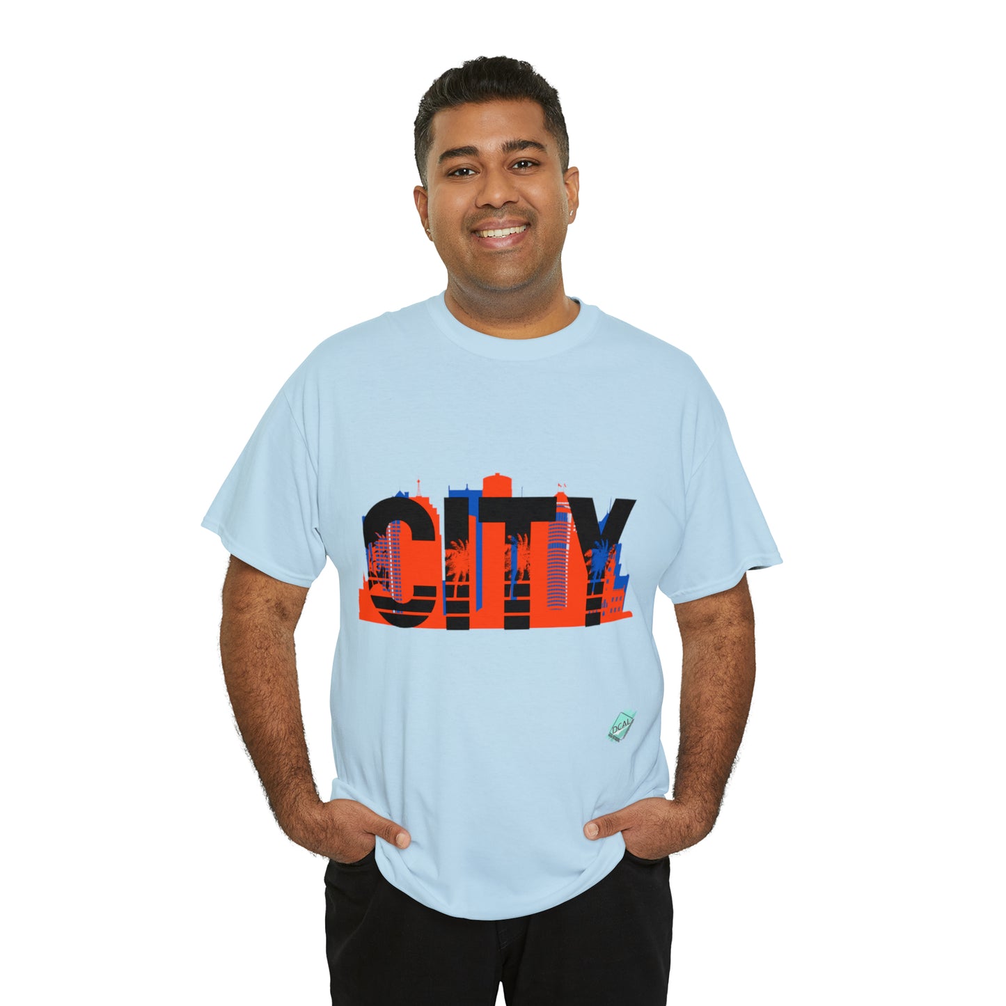 DCAL Downtown Diaries "City" Orange&Blue "Unisex Heavy Cotton Tee