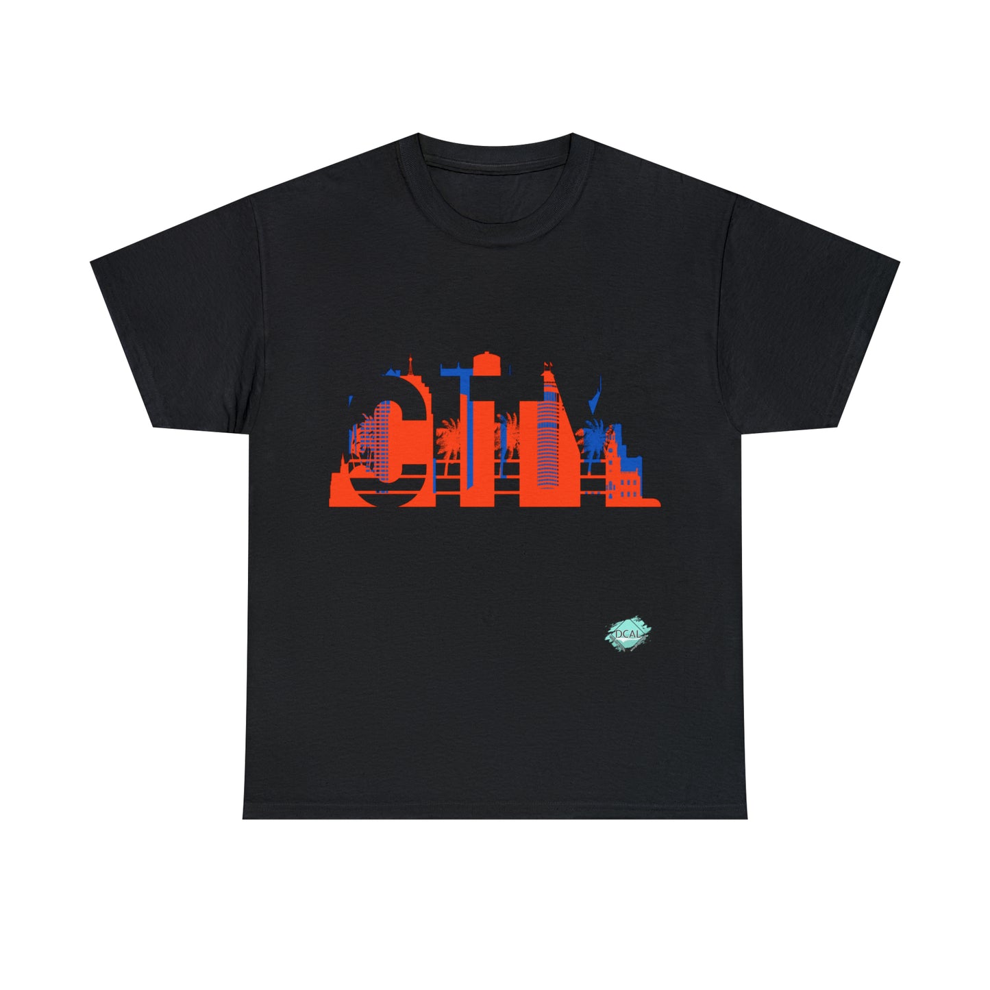 DCAL Downtown Diaries "City" Orange&Blue "Unisex Heavy Cotton Tee