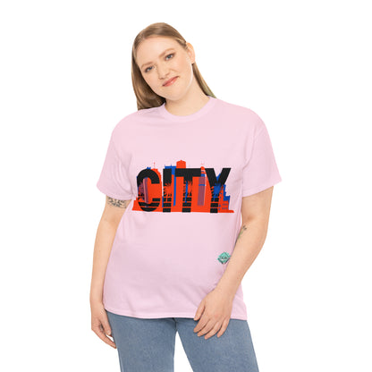 DCAL Downtown Diaries "City" Orange&Blue "Unisex Heavy Cotton Tee