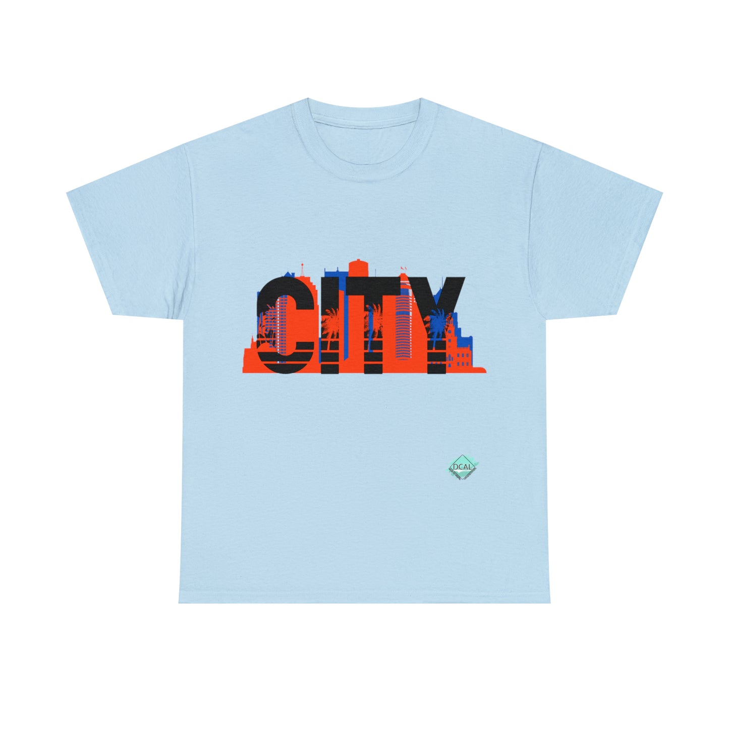 DCAL Downtown Diaries "City" Orange&Blue "Unisex Heavy Cotton Tee