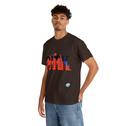 DCAL Downtown Diaries "City" Orange&Blue "Unisex Heavy Cotton Tee