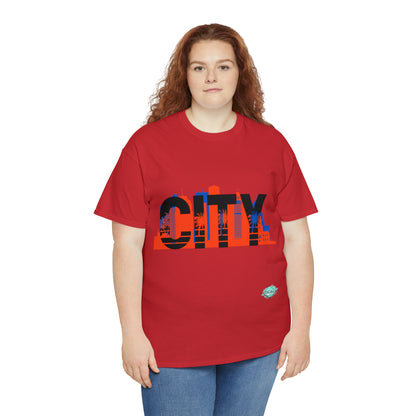 DCAL Downtown Diaries "City" Orange&Blue "Unisex Heavy Cotton Tee