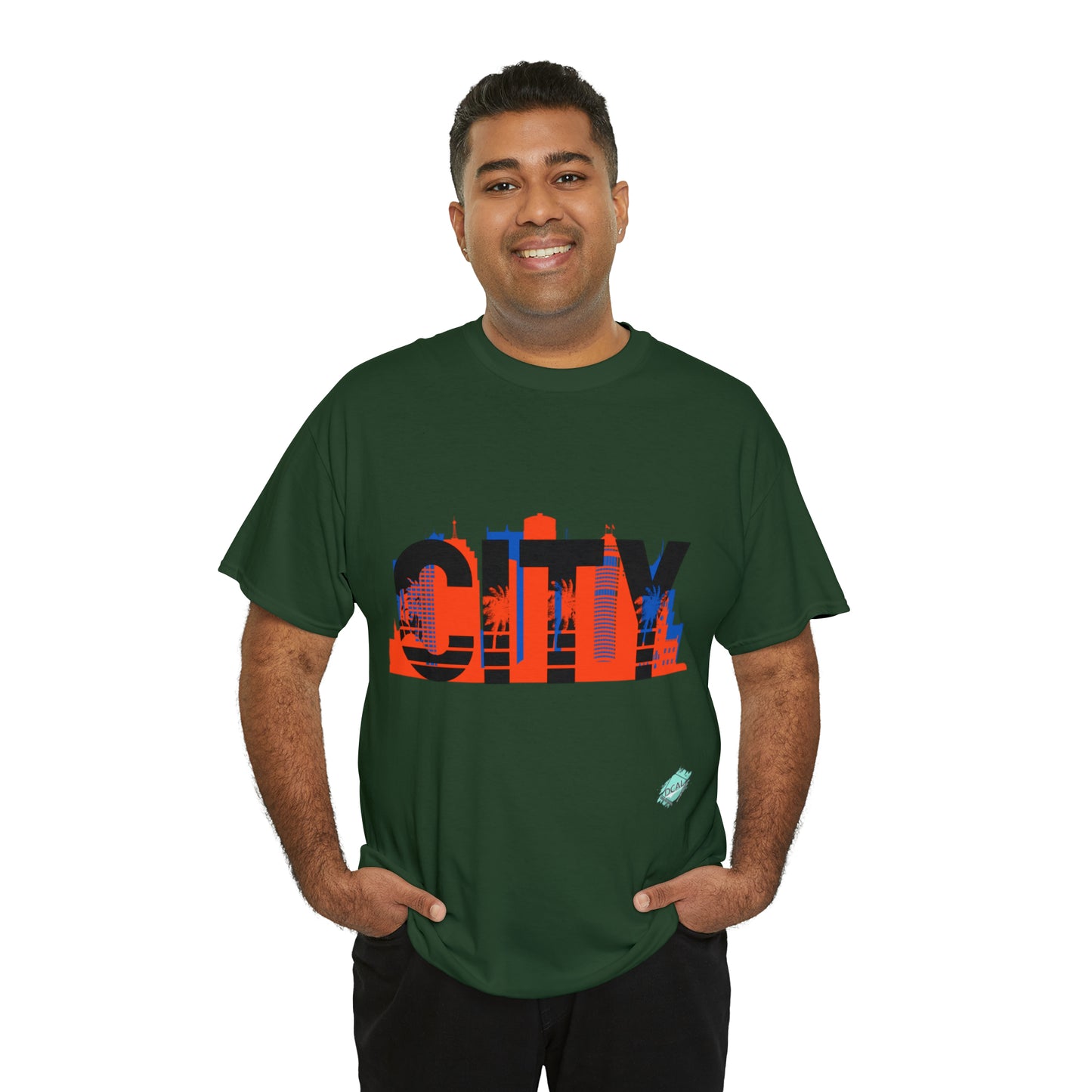 DCAL Downtown Diaries "City" Orange&Blue "Unisex Heavy Cotton Tee