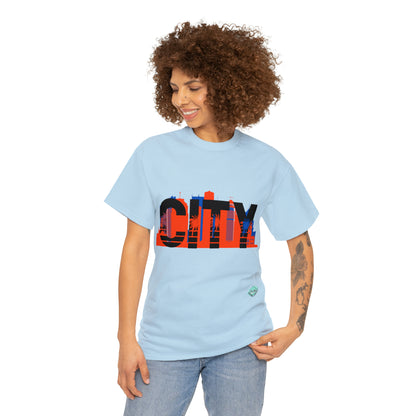 DCAL Downtown Diaries "City" Orange&Blue "Unisex Heavy Cotton Tee