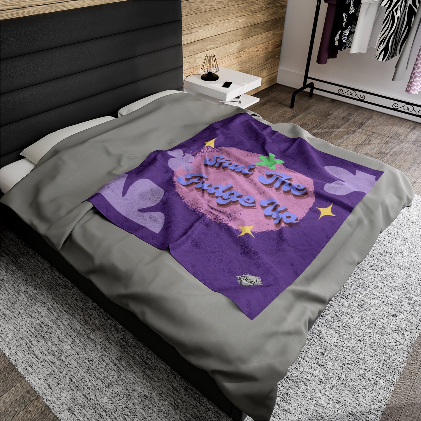 DCAL Accessories "Shut the Fudge Up" Velveteen Plush Blanket