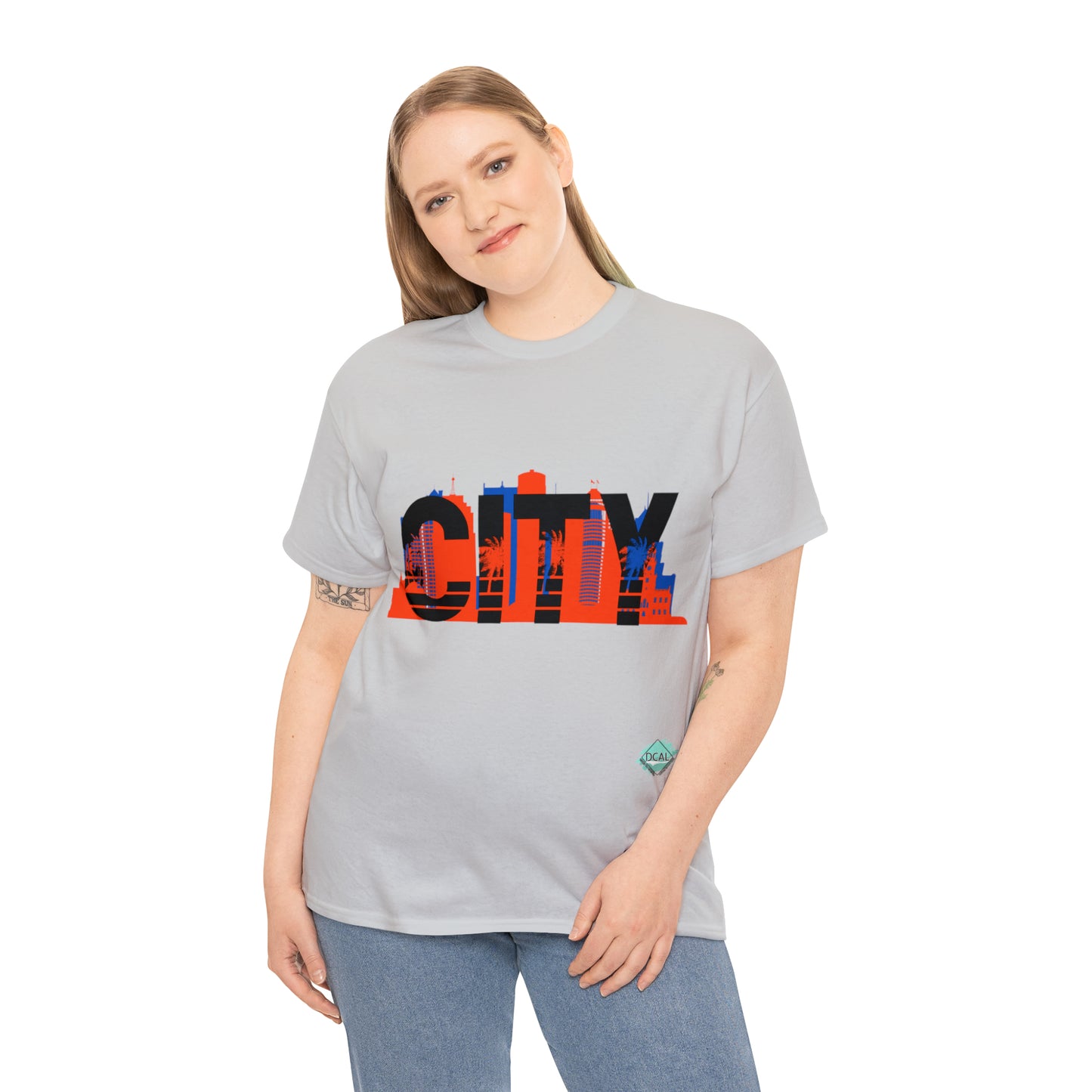 DCAL Downtown Diaries "City" Orange&Blue "Unisex Heavy Cotton Tee