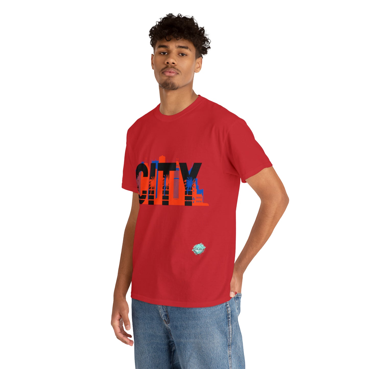 DCAL Downtown Diaries "City" Orange&Blue "Unisex Heavy Cotton Tee