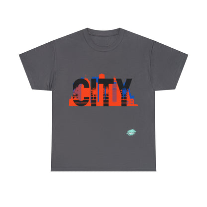 DCAL Downtown Diaries "City" Orange&Blue "Unisex Heavy Cotton Tee