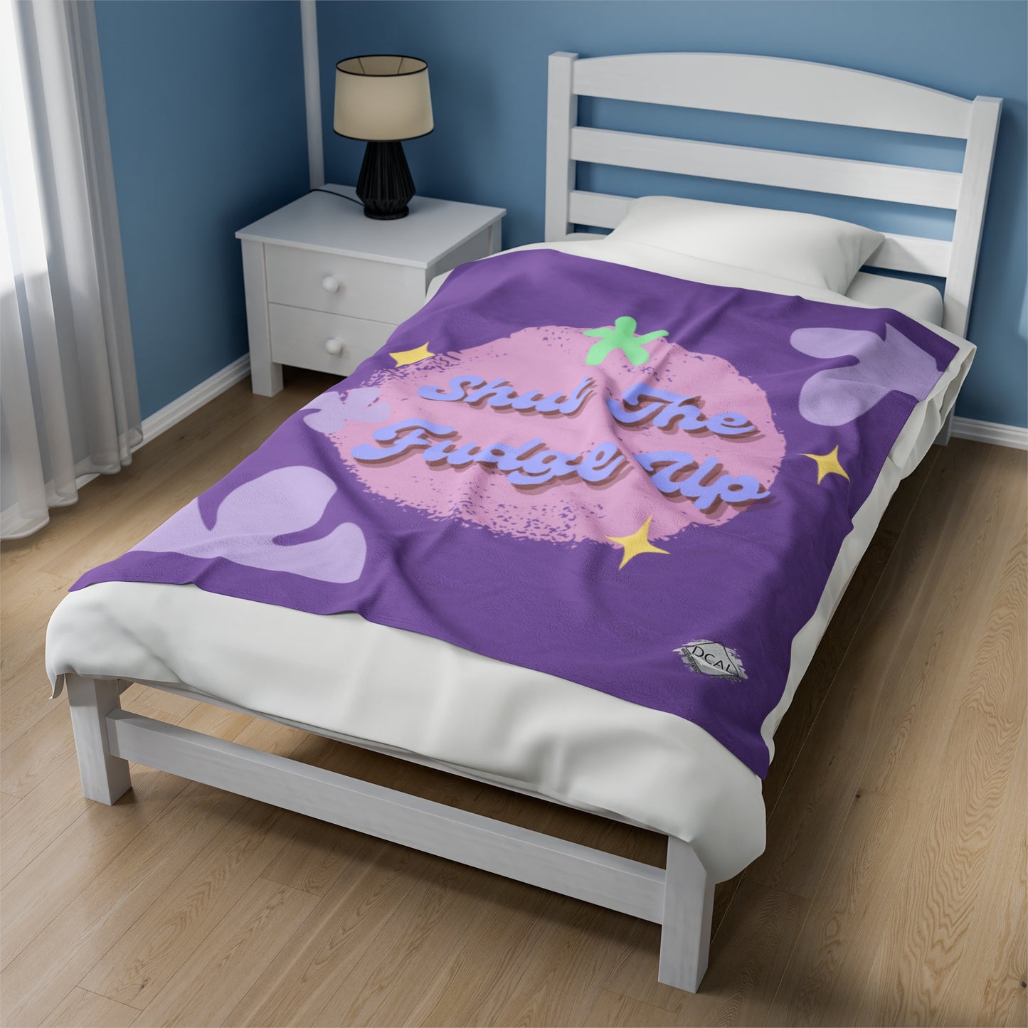 DCAL Accessories "Shut the Fudge Up" Velveteen Plush Blanket