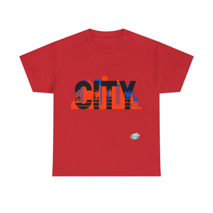 DCAL Downtown Diaries "City" Orange&Blue "Unisex Heavy Cotton Tee