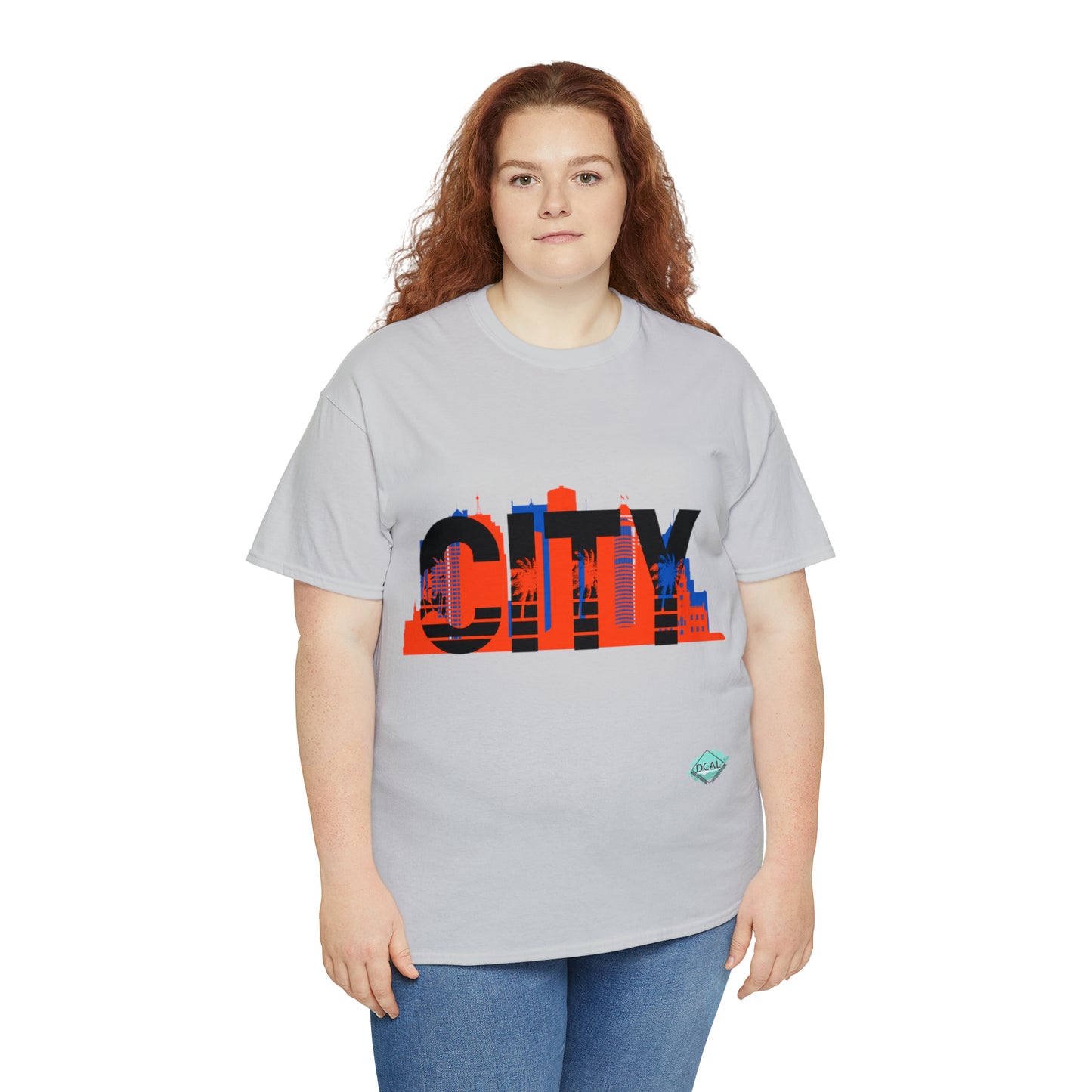 DCAL Downtown Diaries "City" Orange&Blue "Unisex Heavy Cotton Tee