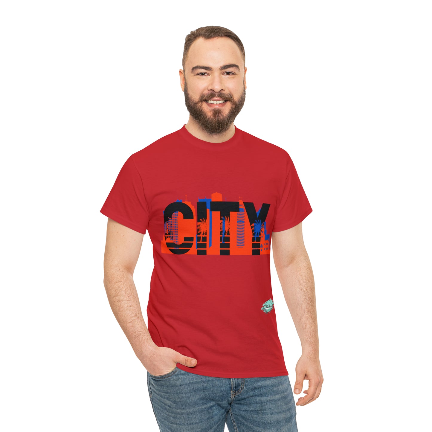 DCAL Downtown Diaries "City" Orange&Blue "Unisex Heavy Cotton Tee