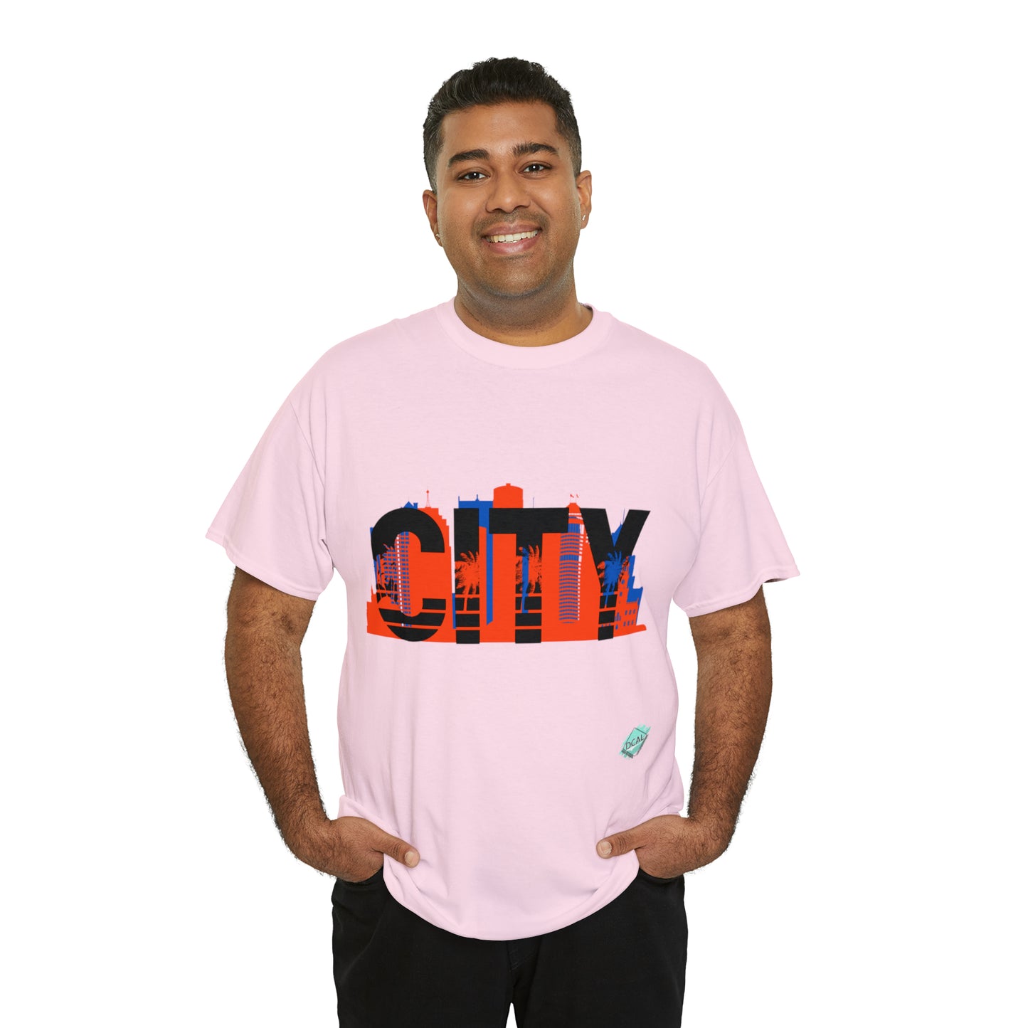 DCAL Downtown Diaries "City" Orange&Blue "Unisex Heavy Cotton Tee